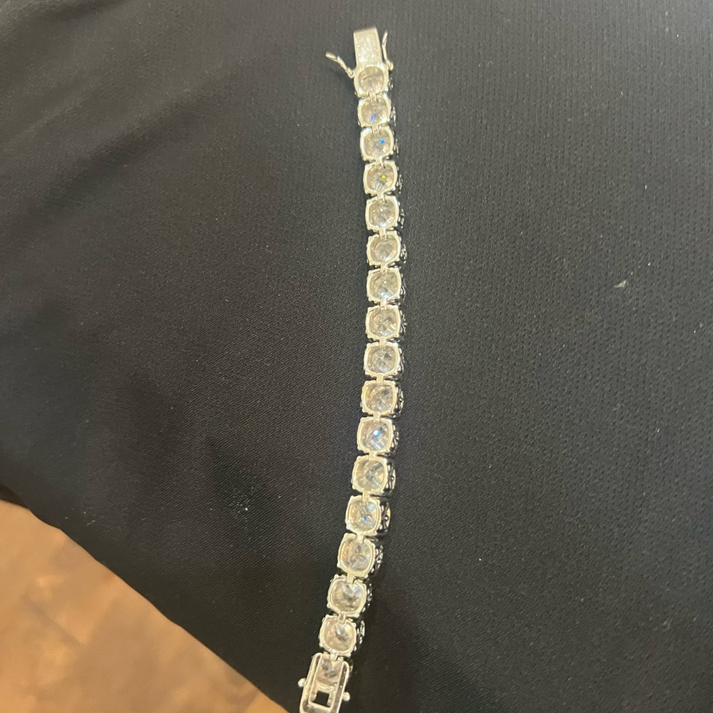 Ann Taylor Silver Bracelet with Clear Stones